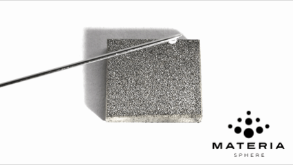 Capillary Fluid Transport Example Water droplet being passively absorbed by an additively manufactured porous steel structure through capillary action.